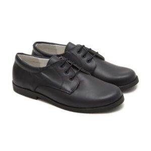 Zapato niño cordon piel marino