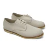 Zapato blucher de lino beige para niño, calzado de comunión y ceremonia estilo natural.