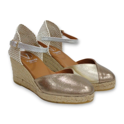 Alpargata cuña mujer marca viguera color combinado modelo 2148.