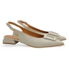 Zapato manoletina mujer destalonado Daniela vega en antelina color beige modelo 2389.