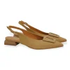 Manoletina mujer destalonada marca Daniel vega color camel modelo 2389.