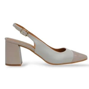 Zapato salon mujer destalonado daniela vega en color beige modelo 2381.