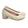Zapato mujer salon tacon bajo pitillos color oro 5710.
