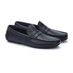 Mocasin hombre marca Martinelli modelo pacific piel color azul marino.
