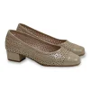 Zapato salon mujer marca D'Chicas piel beige nacarado modelo 1005.