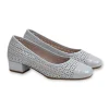 Zapato salon mujer marca D'Chicas piel blanco nacarado modelo 1005.