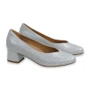 Zapato salon D'Chicas con tacon blanco nacarado modelo 3691.