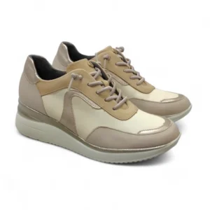 Deportiva mujer marca pitillos color combinado beige modelo 10212.