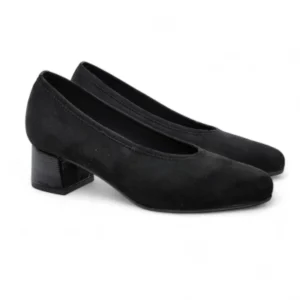 Zapato salon D'chicas licra ante negro modelo 3692.