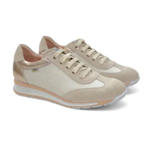 Zapatilla sneaker mujer marca callaghan modelo 87119 color beige.