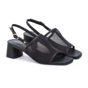 Sandalia mujer Martinelli modelo Vettabbia en rejilla color negro.