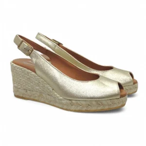 Alpargata mujer marca viguera piel dorado modelo.2013