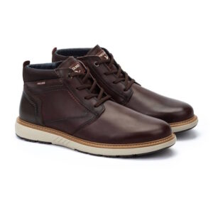 Par de botines Pikolinos Bilbao M8D-8050C1 Olmo de piel marrón oscuro con suela Light