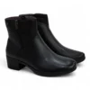 Par de botines mujer Relax4You 302 negros. Bota tobillera de piel lisa con tacón y suela confort.