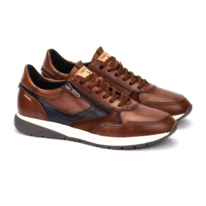 Zapatillas casual hombre Pikolinos Getafe M2B-6398C1 cuero marrón cordones
