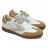 Zapatillas casual Mntg unisex blanco y marrón con cordones bicolor