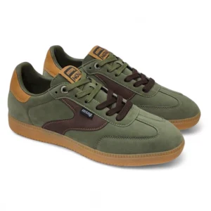 Zapatillas casual Mntg unisex verde y marrón con dobles cordones en diferentes colores