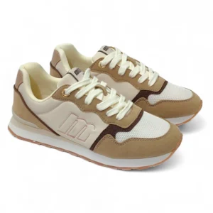 Zapatillas Mustang beige y camel vista frontal