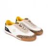 Zapatillas de mujer Popa Muse Pony Arena con estampado leopardo y detalles en blanco y beige