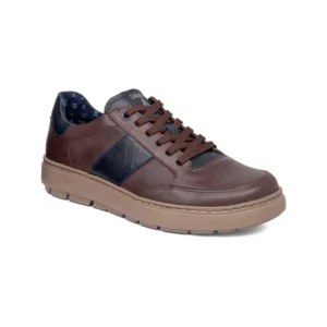 Zapato deportivo Callaghan hombre marrón y azul marino - Calzado urbano cómodo.