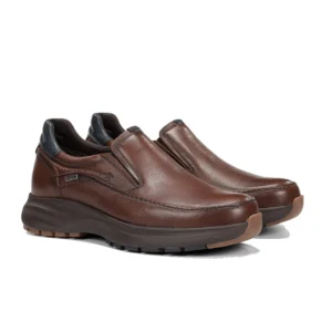 Zapato mocasín Fluchos F2064 hombre color cuero de piel cómoda y suela ancha.