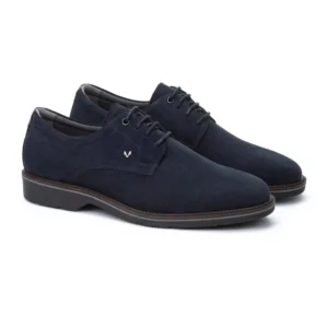 Zapatos de hombre Martinelli Watford azules de serraje, vista frontal del par