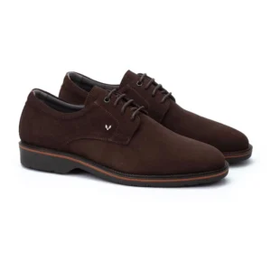 Zapatos de hombre Martinelli Watford marrones de serraje, vista frontal del par