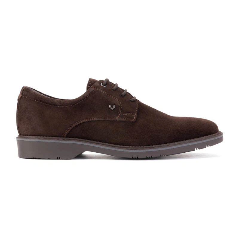 Vista de perfil del zapato de hombre Martinelli Watford marrón en piel de ante