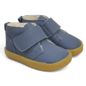 Botas Blanditos Ottawa barefoot bebé piel azul suela flexible