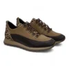Zapato cordón Lince 51610 marrón serraje animal print piel oscura.