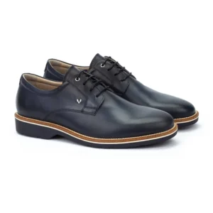 Zapatos blucher de piel azul para hombre Martinelli Watford con cordones.