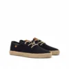 Zapatillas de esparto para hombre Mustang en color azul marino con cordones y suela de yute trenzado.