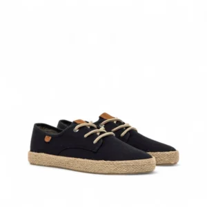 Zapatillas de esparto para hombre Mustang en color azul marino con cordones y suela de yute trenzado.