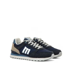 Zapatillas Mustang para hombre modelo 84711 en color azul marino con logo blanco lateral.