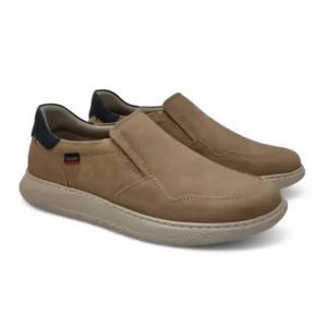 Zapatos slip-on Callaghan beige de piel nobuck para hombre