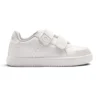 Zapatilla barefoot Conguitos blanca modelo 328001 vista de perfil con cierre de velcro.