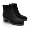 Botines de mujer de licra color negro con tacón ancho y suela dentada D'angela.
