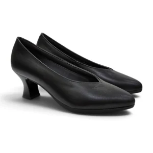 Zapato de salón para mujer Pitillos 125 en piel color negro con tacón medio