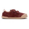 Zapatilla Igor Barefoot Tennis Suede Burdeos para niños con doble velcro y suela fina