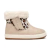 Bota barefoot de bebé Tecnobaby modelo 520002 en color beige con estampado de leopardo y cierre de velcro